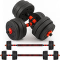 Straame 20KG Adjustable Dumbbell & Barbell Weight Set with Foam-Padded Connector