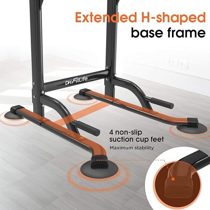 DH FitLife Power Tower Dip Station | Freestanding Pull-Up Bar